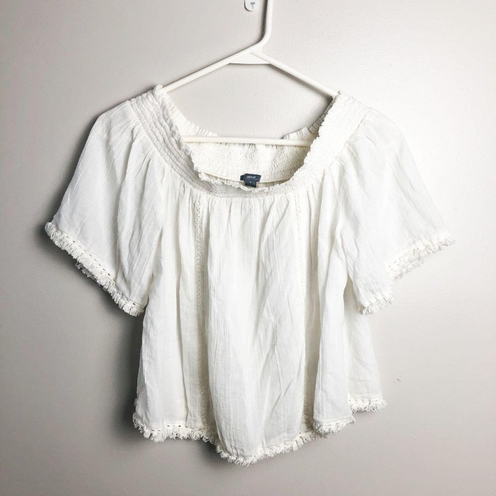 Aerie Smocked Cropped Blouse